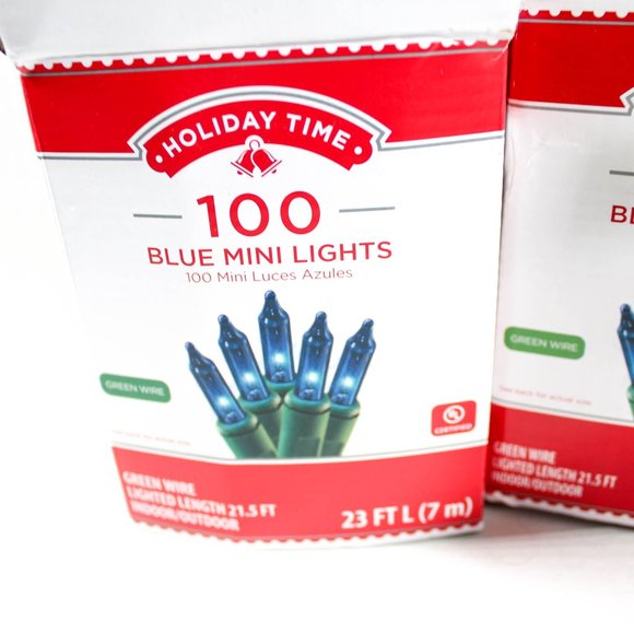 Blue Indoor Outdoor Christmas String Lights 1 Box 100 CT - Picture 3 of 8